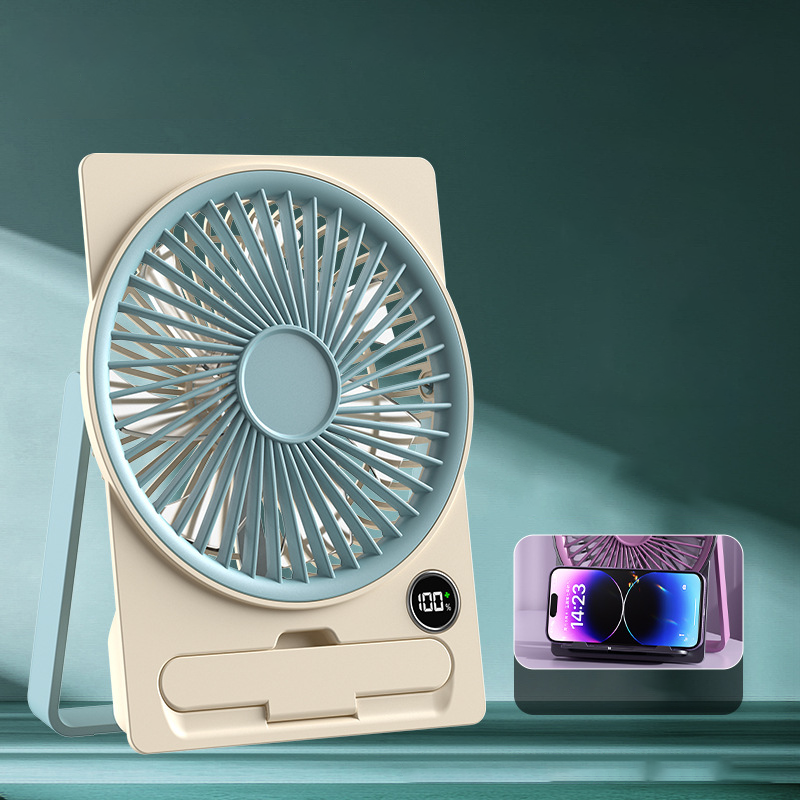 Portable Mini Fan Ultra-Flat Card Size with 6 Speeds & LCD Display