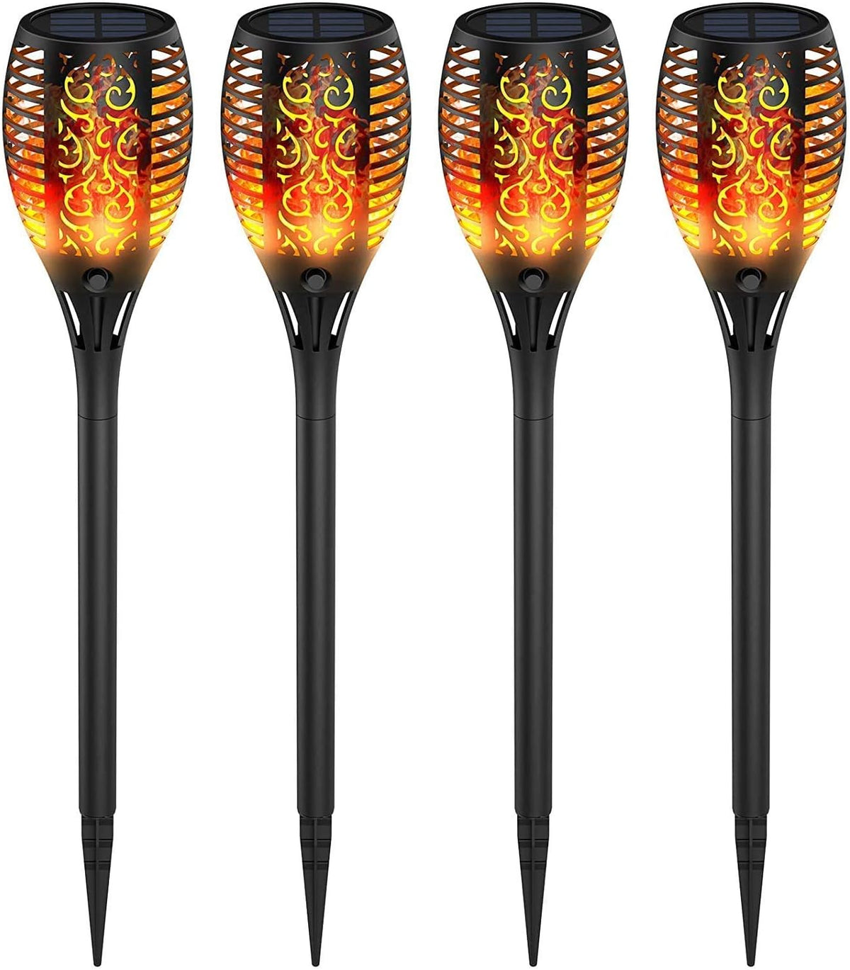 Solar Torch Garden Lights with Warm Flickering Flame Effect