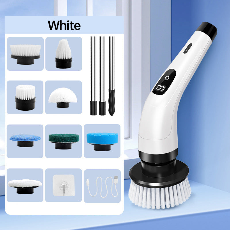 9-in-1 Electric Cleaning Brush with Interchangeable Heads for Home