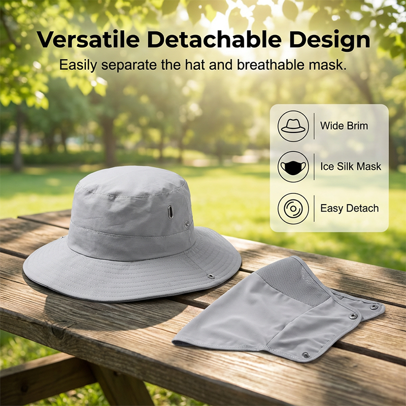 Sun Protection Hat with Removable Face Shield – Ice Silk Breathable
