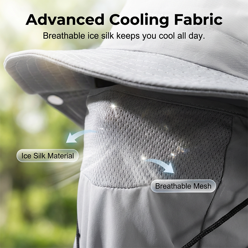 Sun Protection Hat with Removable Face Shield – Ice Silk Breathable