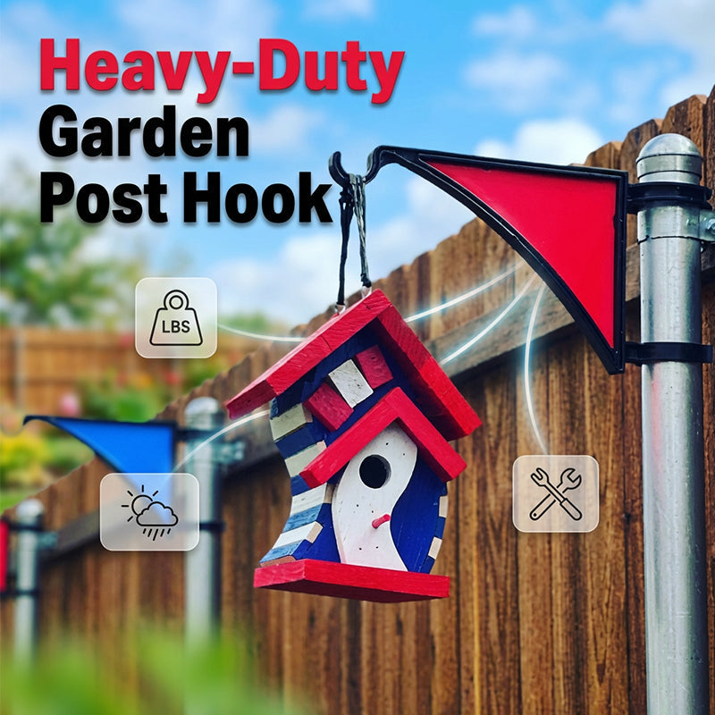Metal Fence Post Hook for Hanging Planters, Lights & Garden Decor
