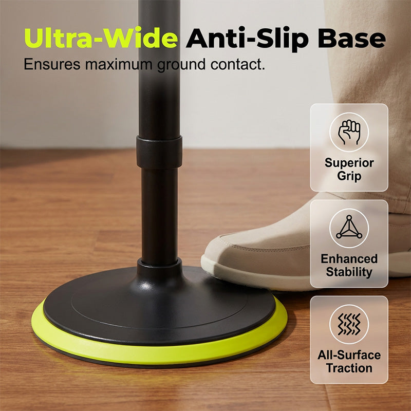 Adjustable Non-Slip Walking Stick with Wide Rubber Base & Ergonomic Handle