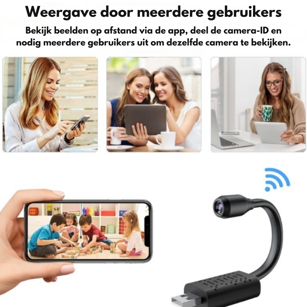 Mini Surveillance Camera Wireless with AI Detection & Full HD 1080p