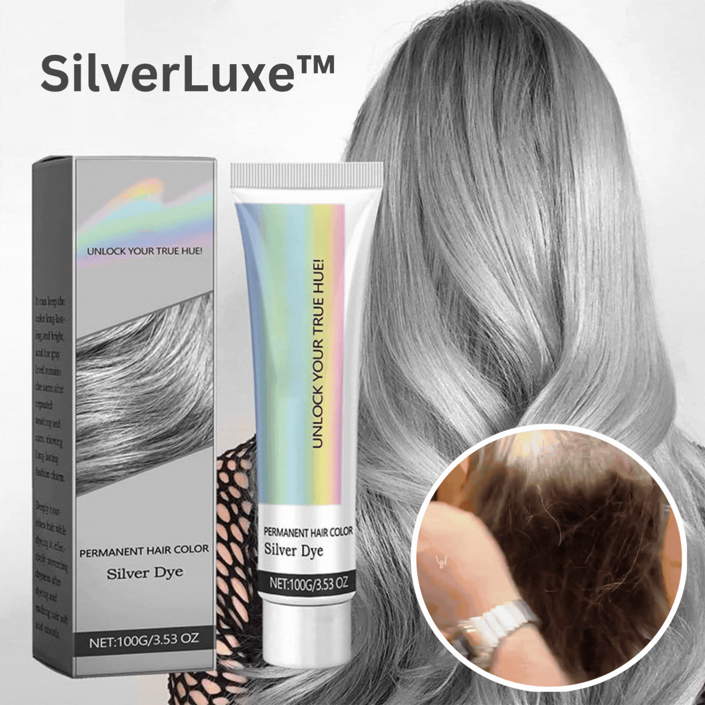 Silver Hair Color Cream – Ammonia-Free with Plant Extracts
