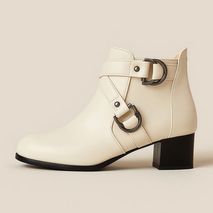 Women’s Heeled Ankle Boots with Buckle Strap