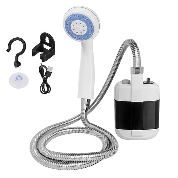 Portable Outdoor Shower with Rechargeable Pump – 2.2L Tank for Camping & Hiking