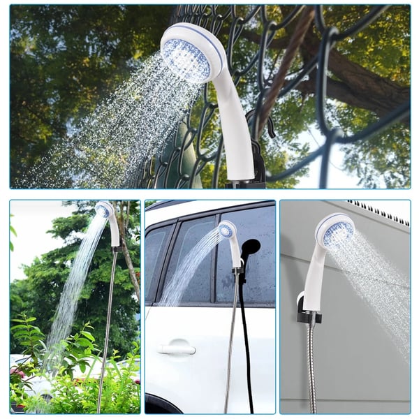 Portable Outdoor Shower with Rechargeable Pump – 2.2L Tank for Camping & Hiking