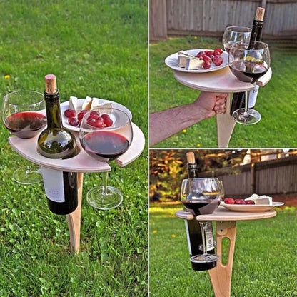 WineTable™ Portable Foldable Wine Picnic Table [50% Off]